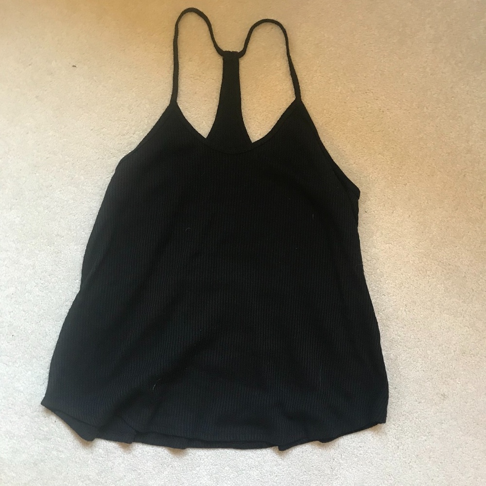 black ribbed tank top